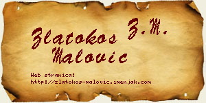 Zlatokos Malović vizit kartica